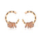 Personalized Earrings Fashion Temperament Inlaid Zircon Roman Numeral Earrings Gold