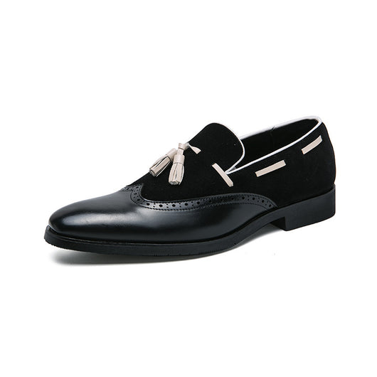 Mocasines de Cuero con Flecos Estilo Británico Punta Afilada Degradado - Image 6