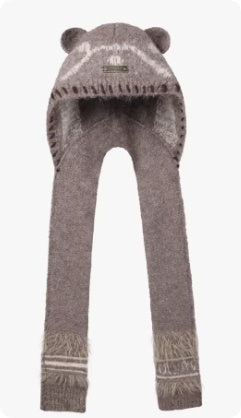 Gorro Tejido con Orejas de Osito para Mujer - Image 3