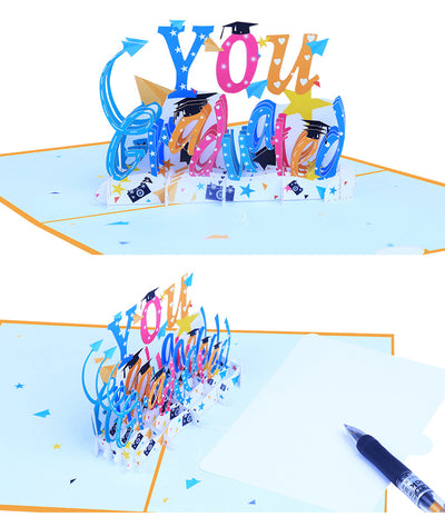 Tarjeta de Felicitación Emergente con Impresión a Color para Graduación - Image 9