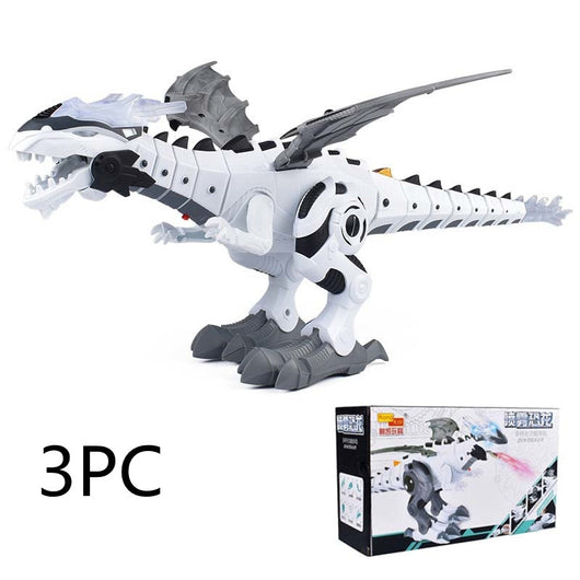 Green and grey intelligent robot dinosaur toy with wings, sharp teeth, and a long tail, packaged in a box. - Image 10