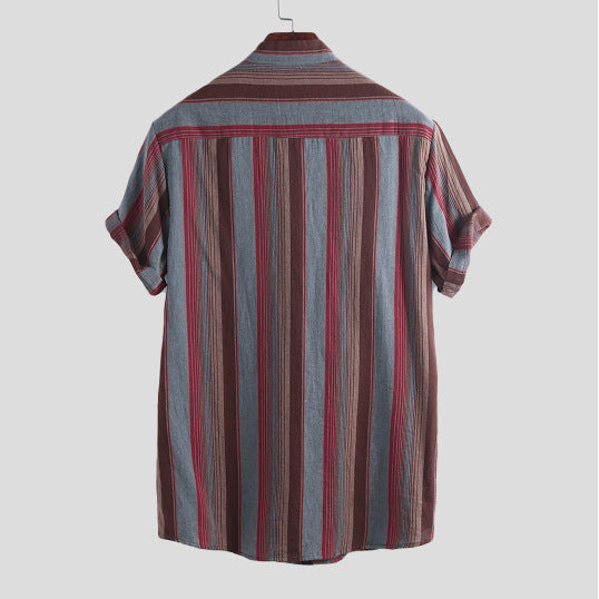 Camisa Hawaiana Estilo Explosión con Estampado de Solapa para Hombre
