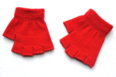 Guantes Tejidos Medio Dedo Color Sólido para Niños - Calidez sin Límites - Image 4