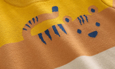 Suéter Jacquard Doble Capa con Diseño Cartoon Abstracto para Niños - Image 5