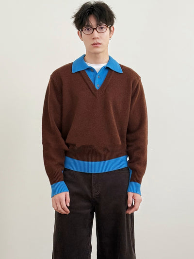 Suéter Tipo Dos Piezas con Solapa en Contraste - Image 12