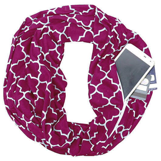 Pañoleta Tejida con Bolsillo Cremallera Infinita y Estampado Floral de Cuatro Pétalos - Image 24