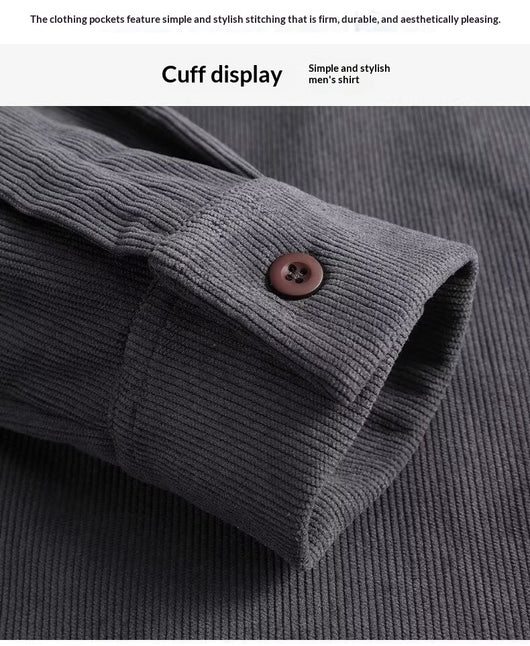 Camisa de Pana Gruesa de Manga Larga para Hombre - Image 10