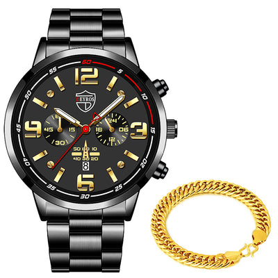 Reloj de Cuarzo para Hombre con Banda de Acero y Calendario Luminoso - Image 3