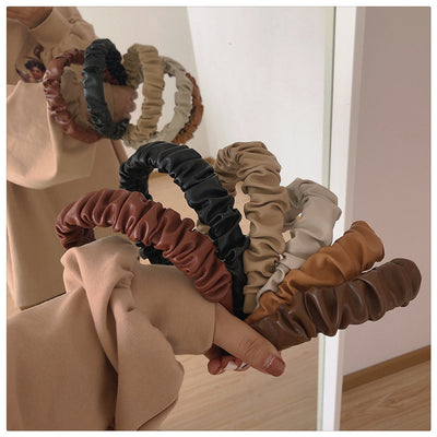 Diadema Plisada de Cuero PU Premium Francés - Image 10