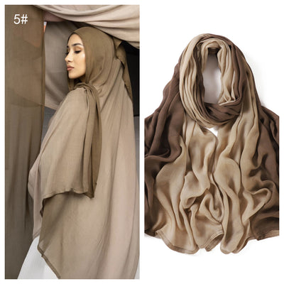Foulard Ligero de Rayón con Degradado Pintado a Mano - Protección Solar - Image 10