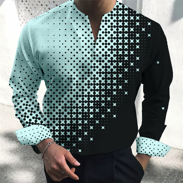 Camisa Casual Slim Fit Talla Grande para Hombre con Diseño 3D