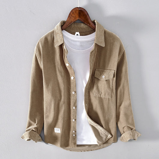 Camisa Casual Holgada de Algodón para Hombre - Diseño Moderno con Solapas y Mangas Largas - Image 4