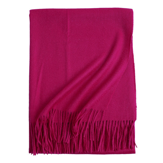 Bufanda de Lana Gruesa con Borlas - Abrigo Cálido en Colores Sólidos - Image 32