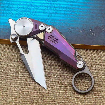 Cuchillo Plegable de Aleación de Titanio y Alta Dureza