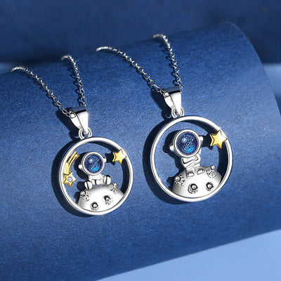 Collar de Astronautas en Pareja - Plata de Ley para Él y Ella - Image 5