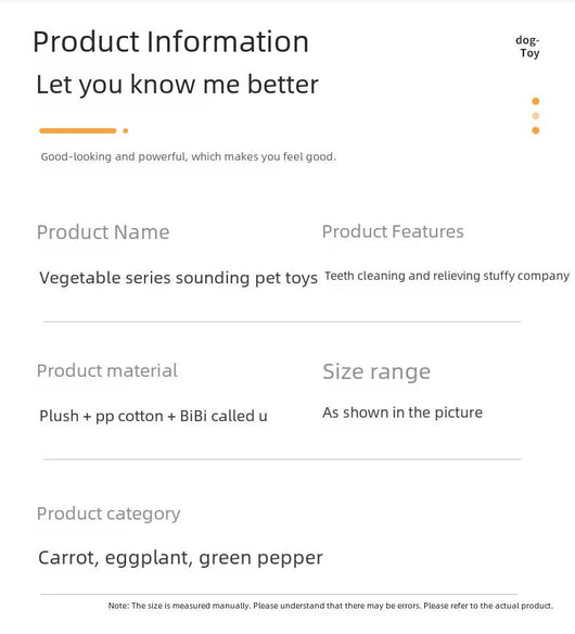 Juguete Masticable para Perros Medianos y Grandes - Verduras Crujientes con Sonido - Image 12