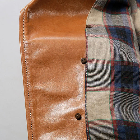 Chaqueta de Cuero para Hombre Solapa Clásica Gamuza Encerada - Image 22