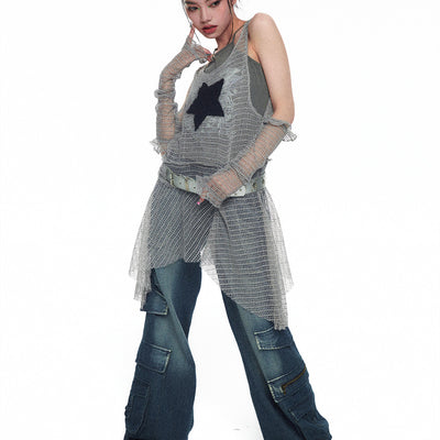Vestido Tank Top Mesh Spicy Girl con Detalle de Estrella - Image 11