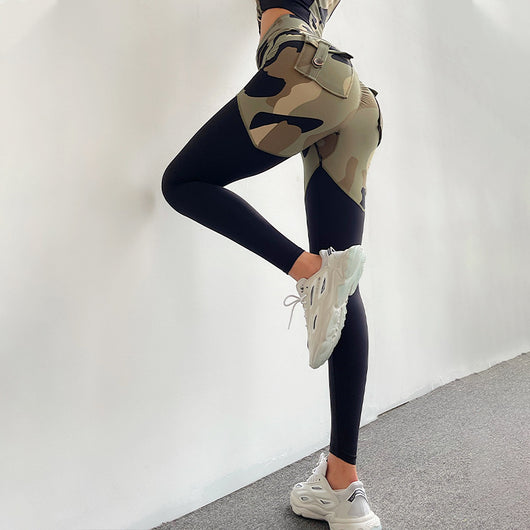 Pantalones Deportivos Camuflado con Levantador de Glúteos Cintura Alta - Image 11
