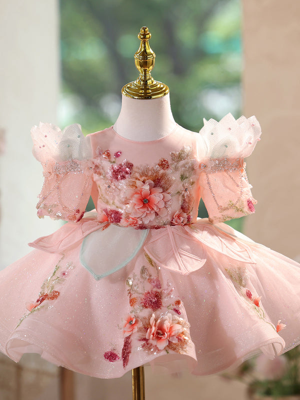 Vestido de Princesa Lujo Asequible para Fiestas de Cumpleaños Infantiles