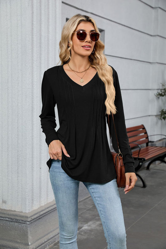 Blusa Suelta de Rayas con Mangas Largas para Mujer - Image 19