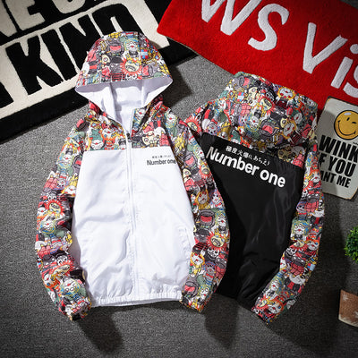 Chaqueta Camuflaje Estilo Coreano con Empalmes de Contraste - Image 4