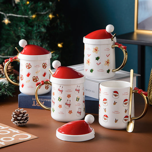 Taza de Cerámica Navideña Reno con Moño