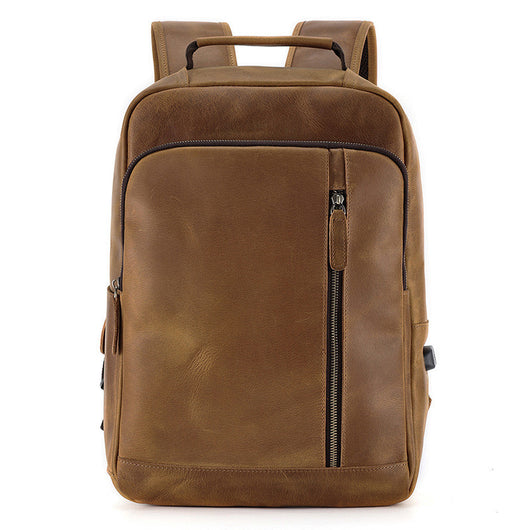 Mochila de Cuero Genuino para Hombre Gran Capacidad Estilo Vintage - Image 4