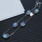 Pulsera de Piedra Lunar Azul Natural con Cristales de Colores