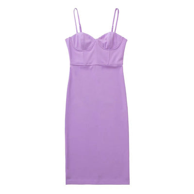 Vestido Ajustado de Talle Alto con Tirantes Estilo Europeo - Image 11
