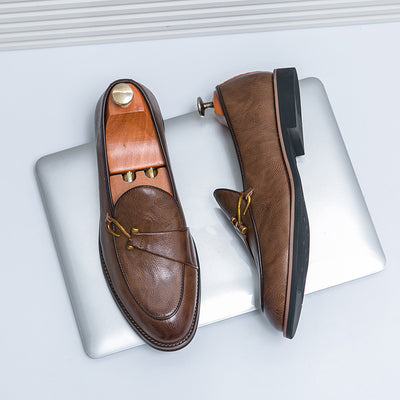 Zapatos Casuales Talla Grande Hombre Estilo Británico sin Cordones - Image 5
