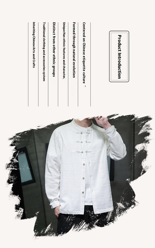 Camisa Retro Tang Chino - Algodón y Lino con Cierre Tradicional para Hombre - Image 31