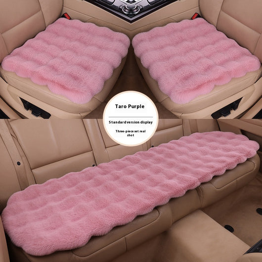 Juego de Cojines para Auto Invierno Terciopelo Burbuja Conejo Peluche sin Respaldo - Image 7