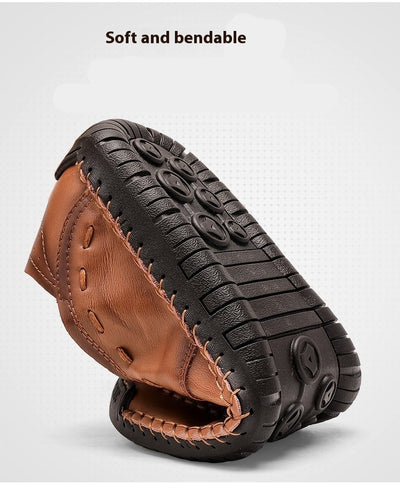 Mocasines Hombre Cuero Ligeros Antideslizantes Sin Cordones - Image 27
