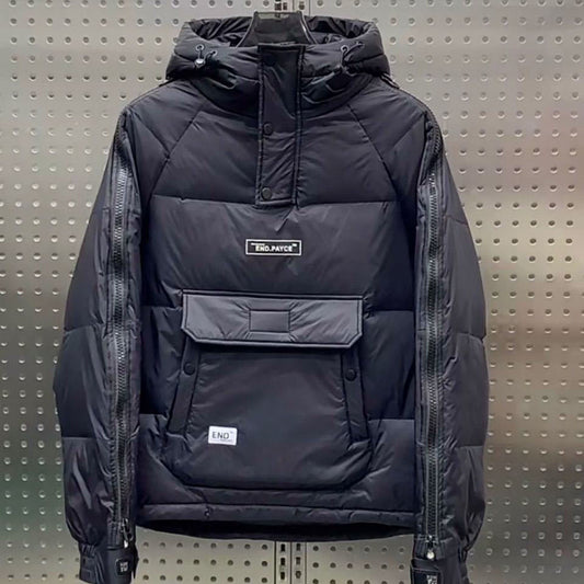 Chaqueta Utilitaria de Algodón para Hombre con Capucha