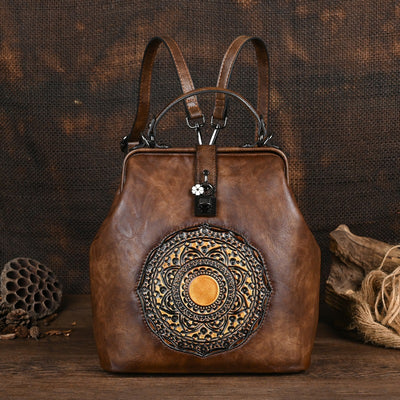Mochila Retro para Viajes con Diseño en Relieve para Mujer - Image 10