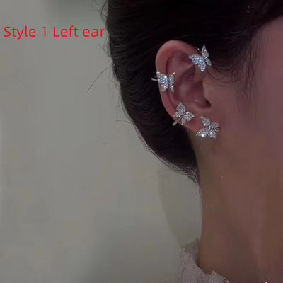 Aretes de Diamante Brillante con Clip Mariposa 2 en 1 - Image 27