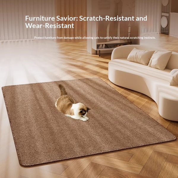 Dark gray textured pet-proof rug with a subtle border, shown on a light wood floor.