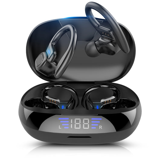Auricular Bluetooth Binaural con Gancho para Oreja y Control Táctil LED - Image 3