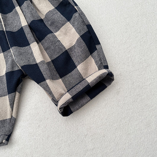Pantalones Capri Cuadros Azul Retro para Niños - Image 16