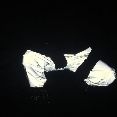 Pantalones Reflectantes con Cintura Elástica Doble y Cordones para Correr Nocturno - Image 8