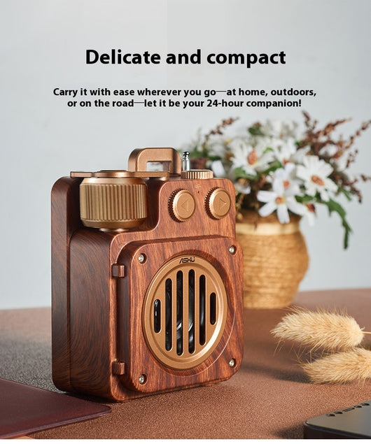Parlante Bluetooth Inalámbrico Retro Compacto - Image 11