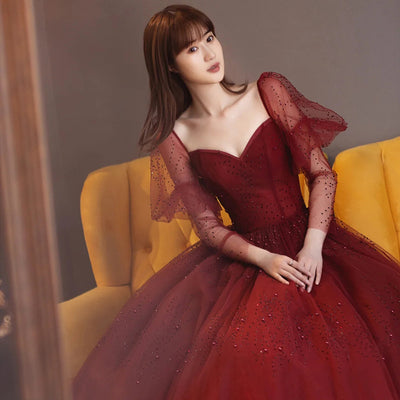 Vestido de Banquete Elegante con Mangas Largas para Mujer - Image 9