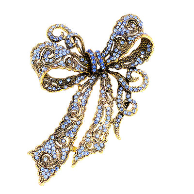 Broche Vintage con Moño y Cristales - Accesorio Elegante para Mujer - Image 4