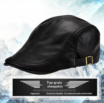 Gorra de Cuero Estilo Coreano Delgada para Otoño e Invierno - Caballeros Maduros - Image 17