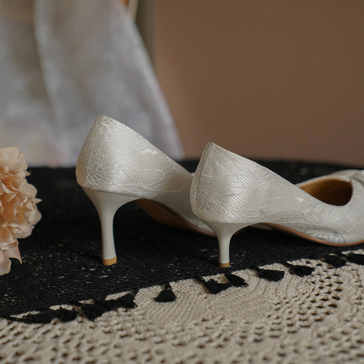 Zapatos de Tacón Alto con Moño para Novia - Stiletto Elegante - Image 4
