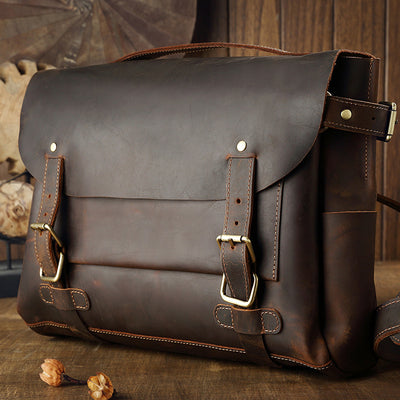 Bolso de Cuero Genuino Primera Capa Estilo Retro - Image 8