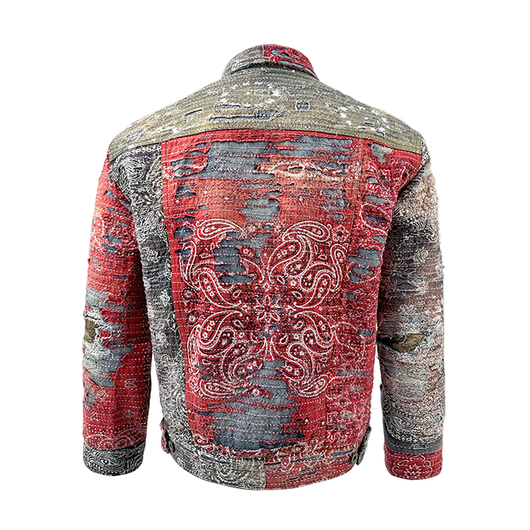 Chaqueta Denim Roja con Estampado Flor de Cajú - Image 4
