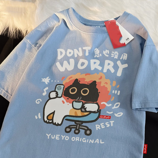 Camiseta Suelta de Algodón para Hombre - Diseño Divertido Manga Corta Verano - Image 11