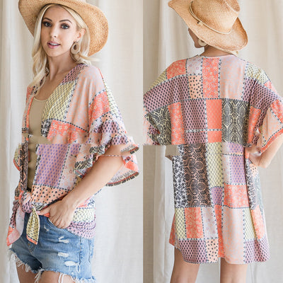 Blusa de Chifón con Bloques de Color y Estampado Geométrico - Image 10